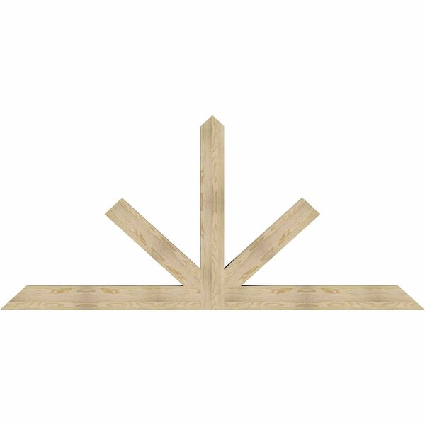 Ekena Millwork Saratoga Rough Sawn Timber Gable Bracket, Douglas Fir, 108"W x 49"H x 6"D x 6"F, 11/12 Pitch GBW108X49X0606SAR00RDF - main